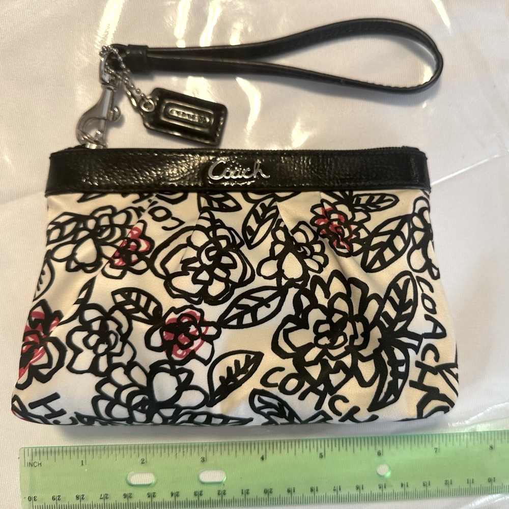Coach Poppy print wristlet
